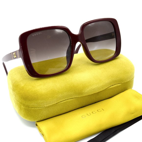 NEW GUCCI GG0632SA 004 BURGUNDY PURPLE LENS AUTHENTIC SUNGLASSES - Picture 4 of 6